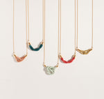 Square Knot Fiber + Chain Necklace