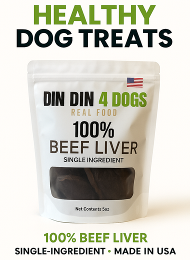 100% Beef Liver Dog Treats, 5 Ounce Bag, Single Ingredient, High Protein