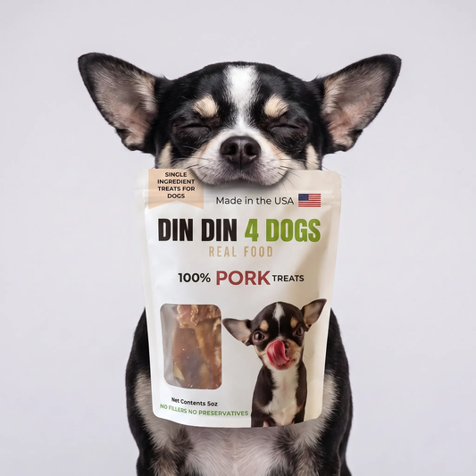 Pork Dog Treats, 5 Ounce Bag, Single Ingredient, High Protein