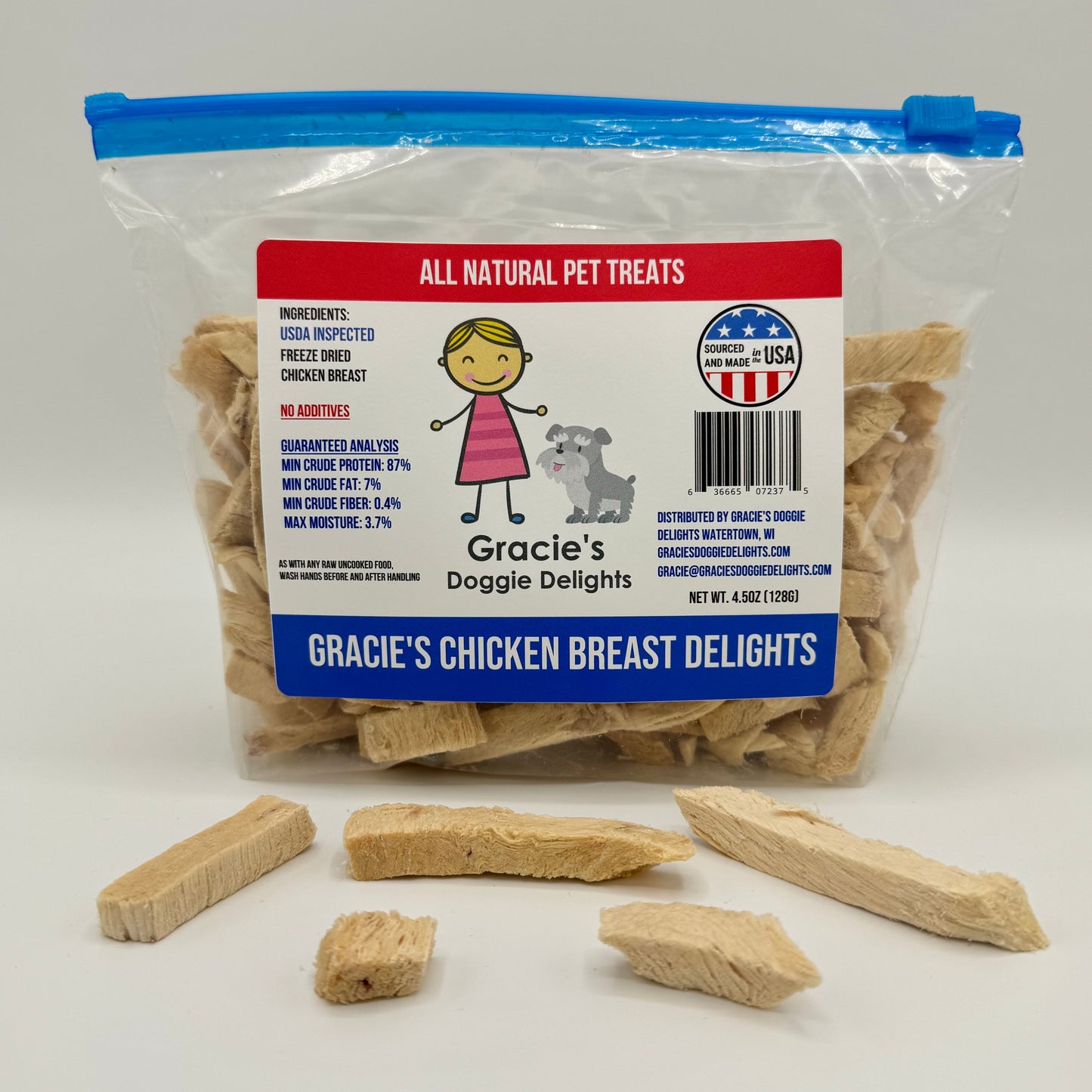 Gracie's Chicken Breast Delights Freeze Dried Dog Treats