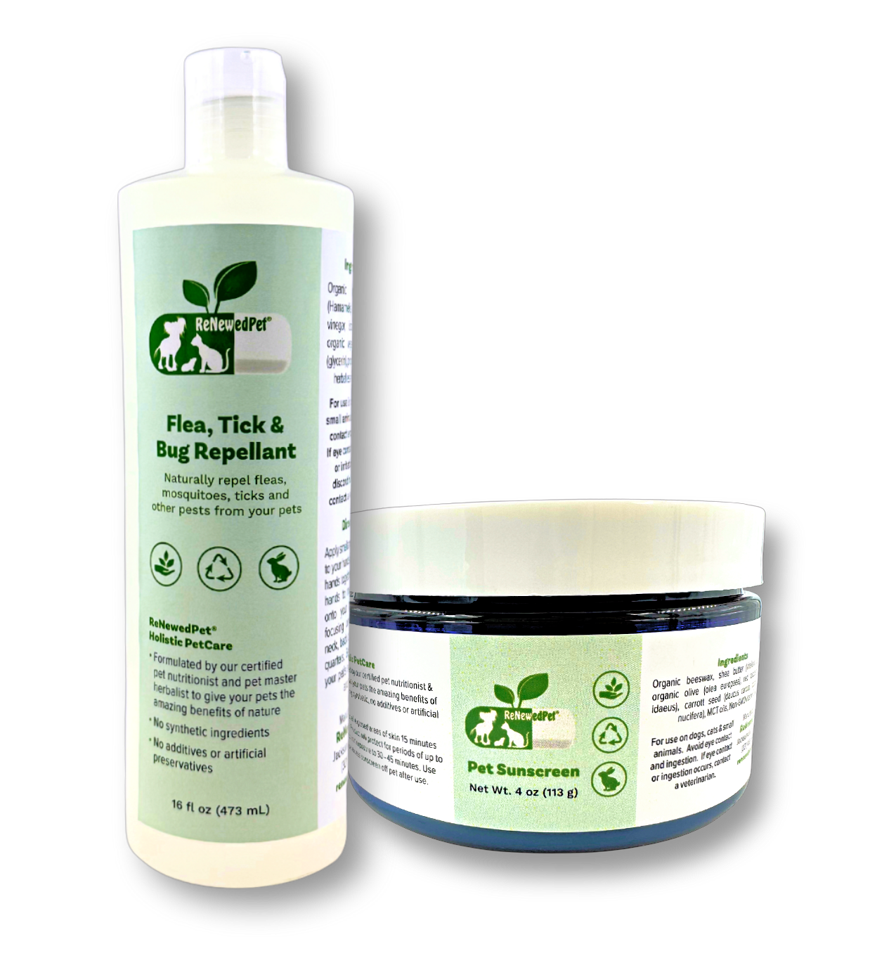 Pet OUTDOOR SAFETY KIT/ Sunscreen & Flea/Tick/Bug Repellent