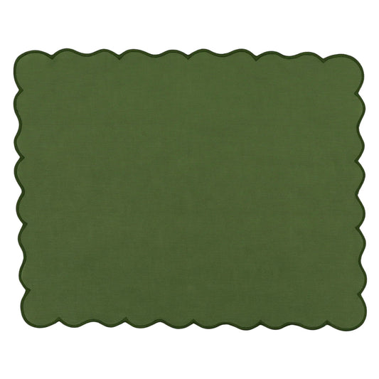 Evergreen Wave Linen Placemats – Set of 4