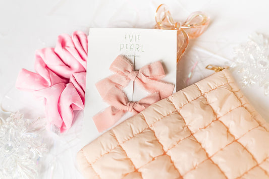 Pink Puffer Zipper Accessory Pouch