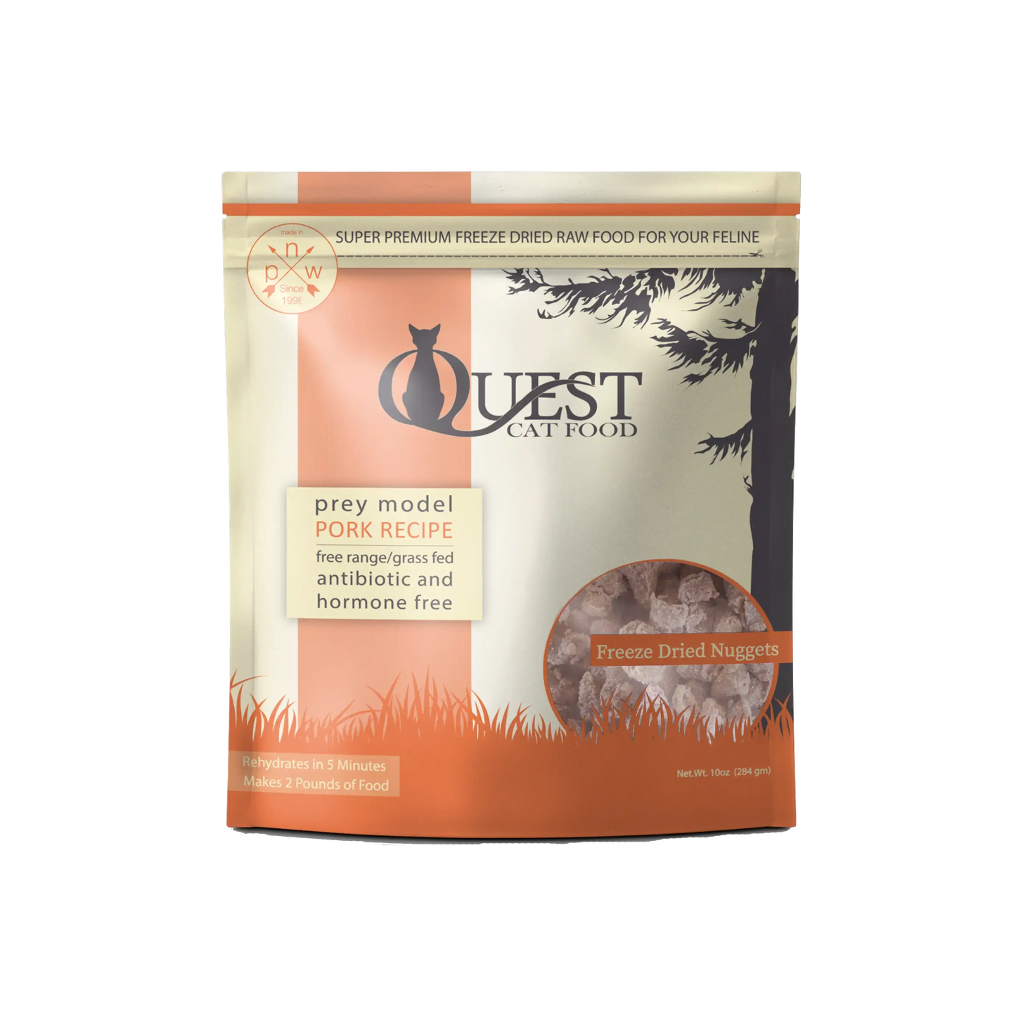 Steve's Real Food Cat Quest Freeze Dried Raw Nuggets Pork 10 oz