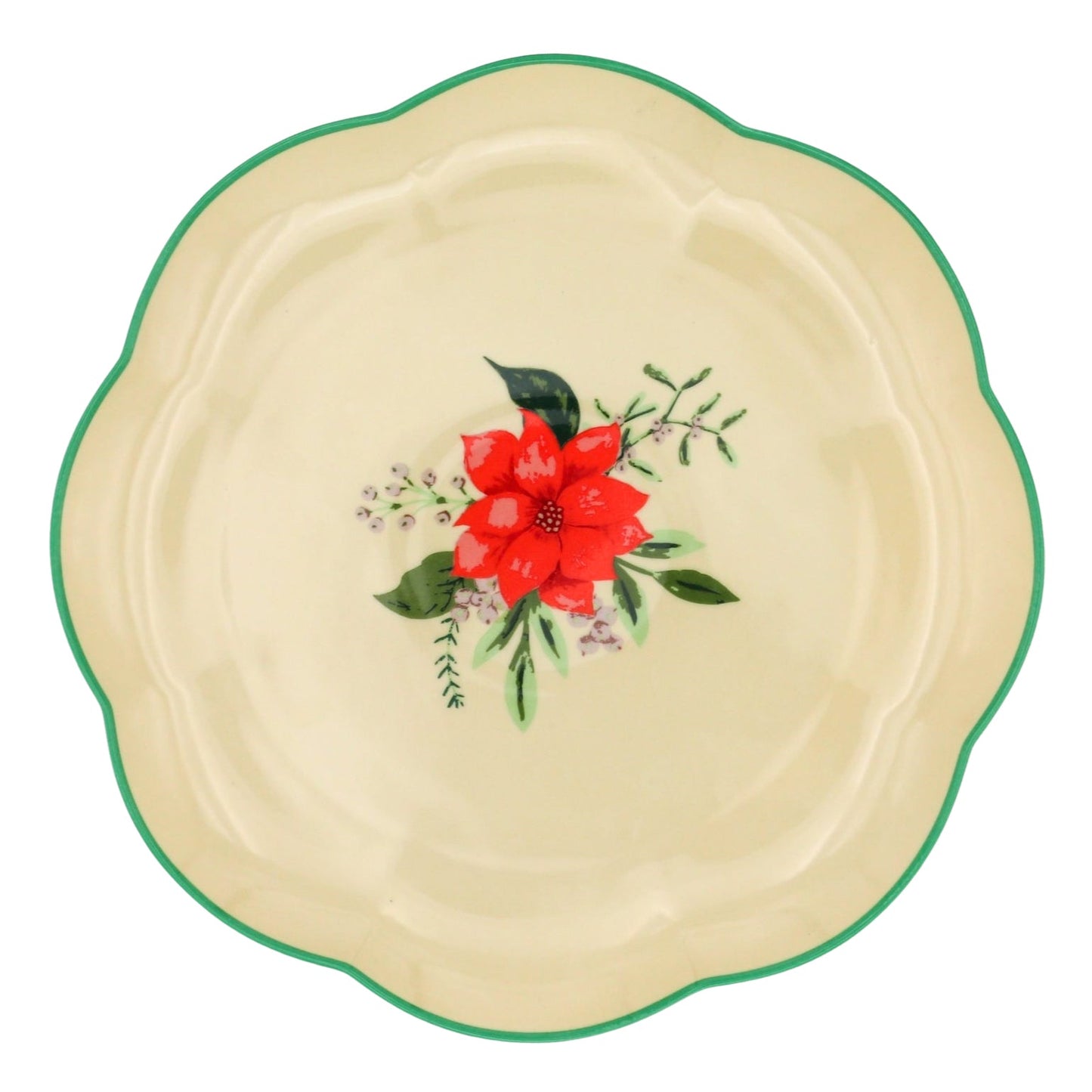 Fabled Flora Scalloped Dinner Plate - Set of 4 (+1 Bonus Plate)