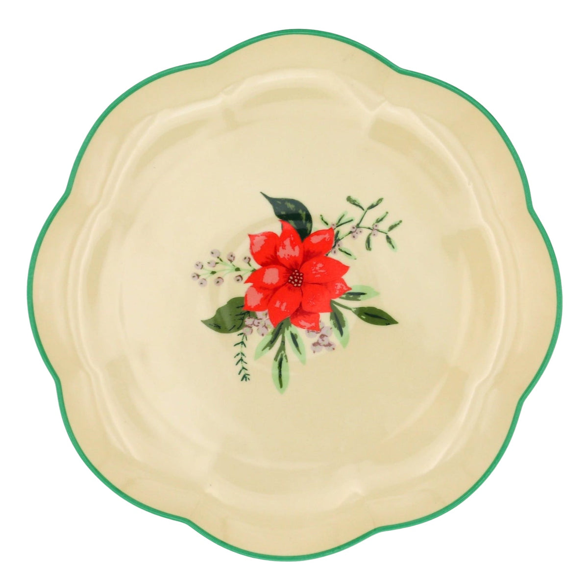 Fabled Flora Scalloped Dinner Plate - Case of 12 Plates (+3 Bonus Plates)