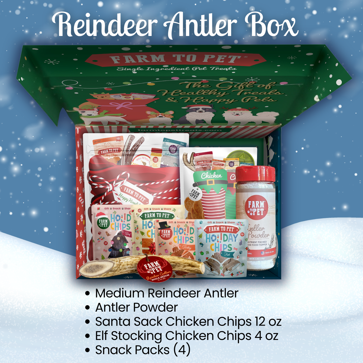Elk The Halls Box | Antler Chew & Dog Treat Christmas Gift