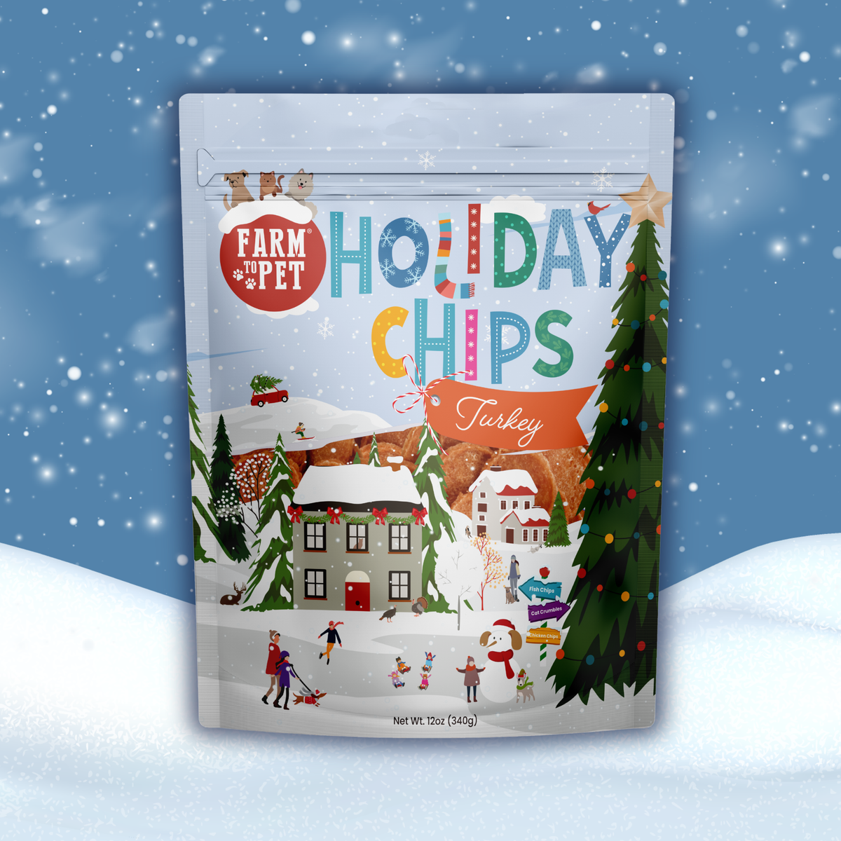 Holiday Chips Chicken & Turkey | Christmas Dog Treats 12oz