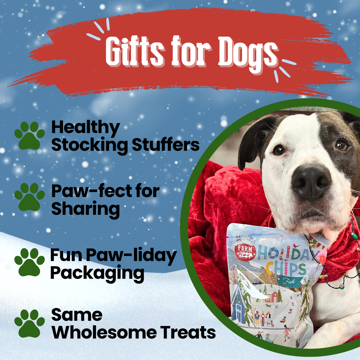 Holiday Chips Beef & Fish | Christmas Dog Treats 4oz