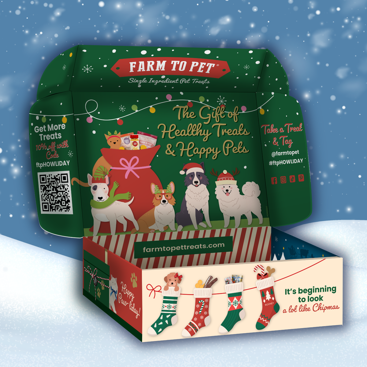 Santa Paws' Best Chipmas Box | Christmas Dog Treat Gift Box