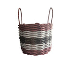 Five Stripe Rope Storage Basket Burgundy, Gray and Black
