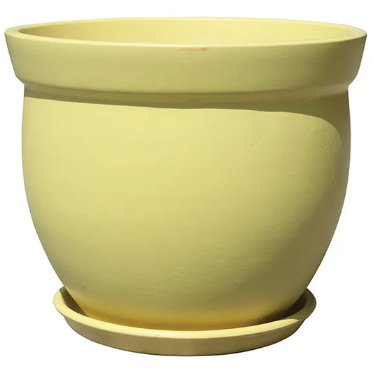 Flared Rim Planter with Attached Saucer, 6.25“x 5.5”