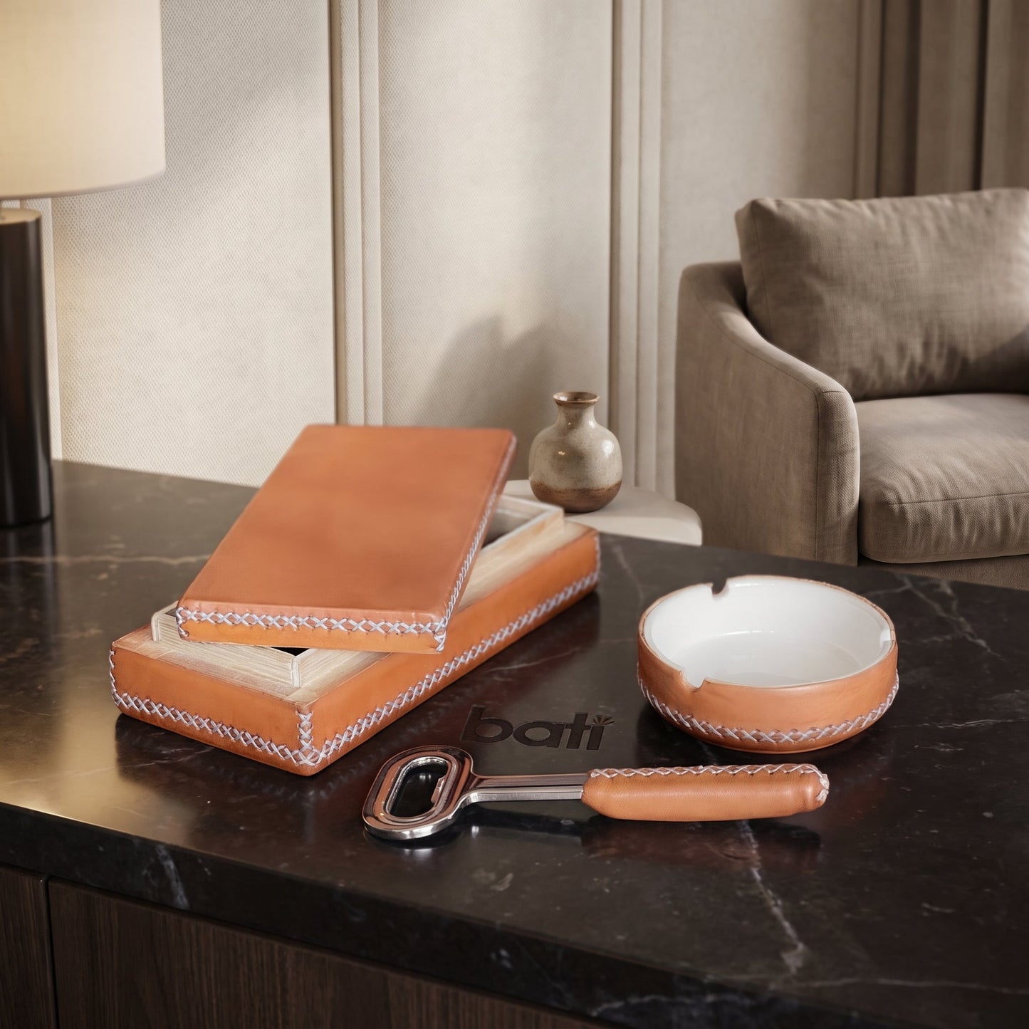 Cigarro | Cedar Wood + Leather Cigar Box