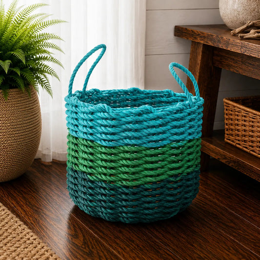 Green Ombre Rope Basket