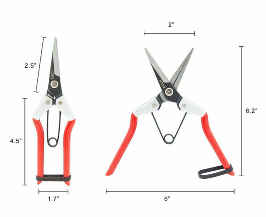 180mm (7-inch) overall length, pointed blade shear w/wishbone spring