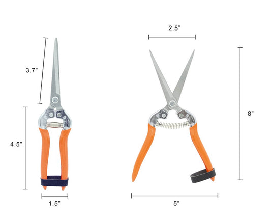 Extra long harvest shear with 3.25-inch cutting blade