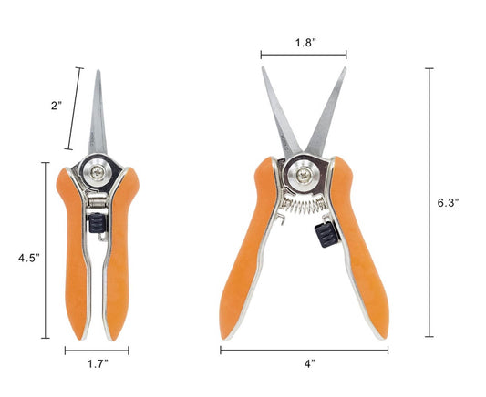 Curved, long blade Micro Trimmer Shear.