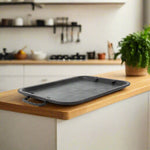 Hermana | 16” Serving Tray with Embroidered Handles