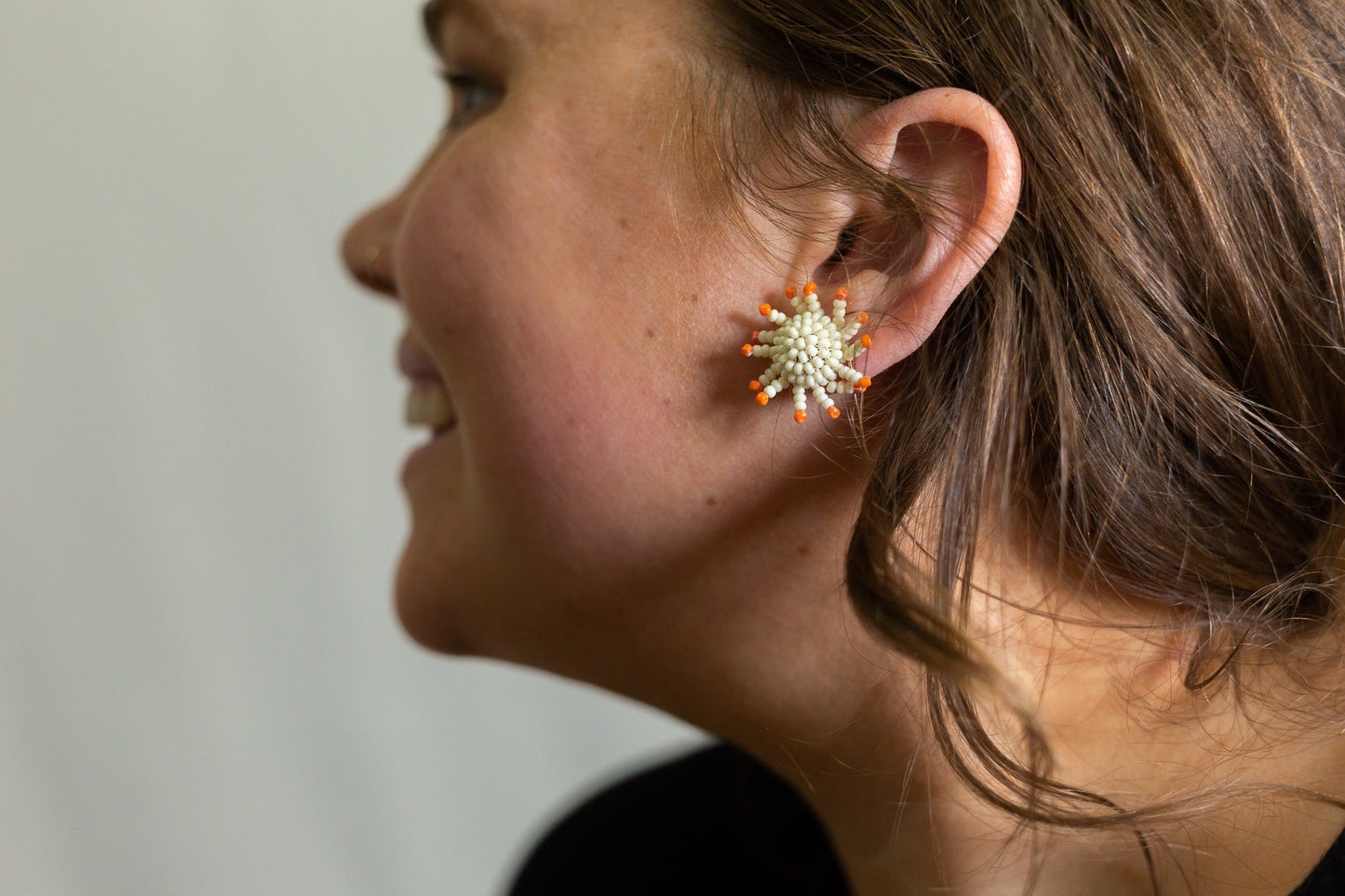 Beaded Sunburst Earring