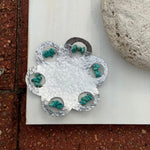 Rustic brass and semiprecious gemstone ring dish