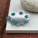 Rustic brass and semiprecious gemstone ring dish