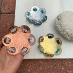 Rustic brass and semiprecious gemstone ring dish