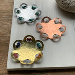 Rustic brass and semiprecious gemstone ring dish