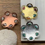 Rustic brass and semiprecious gemstone ring dish