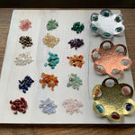 Rustic brass and semiprecious gemstone ring dish