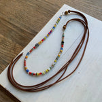 Rainbow African glass bead Hat band, colorful bead Hat Band