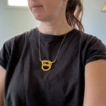 Square Knot Fiber + Chain Necklace