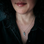 Simple Earth and Moon Natural Stones Pendant Necklace