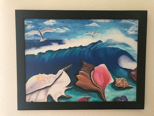 Framed Canvas Seashell Prints