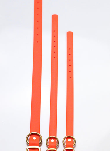 Neon Orange Waterproof Biothane Collar