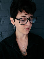Meteorite Jewelry Set - Circle Necklace and Earrings