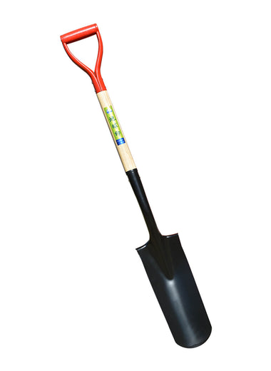 14.5-inch Irrigation spade, wood handle, overall length 43.5-inch, see notes on last page