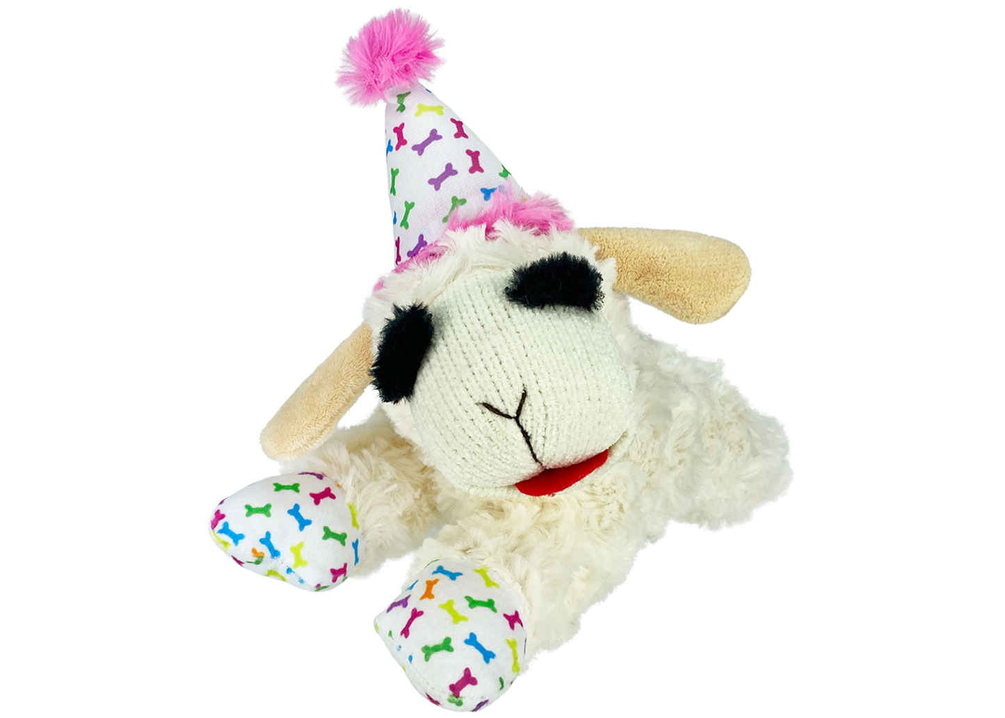 Multipet Lamb Chop w/Birthday Hat Dog Toy 10.5"