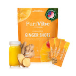 PuriVibe Pineapple Ginger Shot - Superfood Juice Powder, Wellness Shots Supplement - Supports Immunity & Digestion - Stick Packs