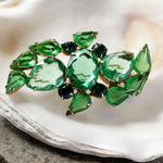 Green Rhinestone Brooch