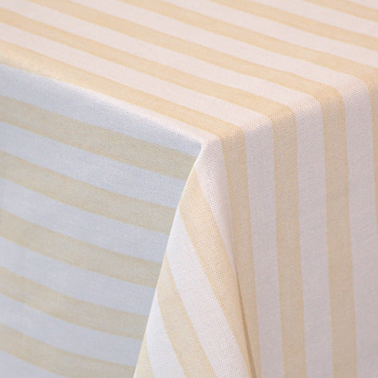 Lychee Sorbet Stripe Cotton-Linen Tablecloth