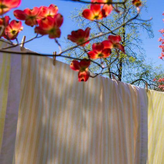 Lychee Sorbet Stripe Cotton-Linen Tablecloth