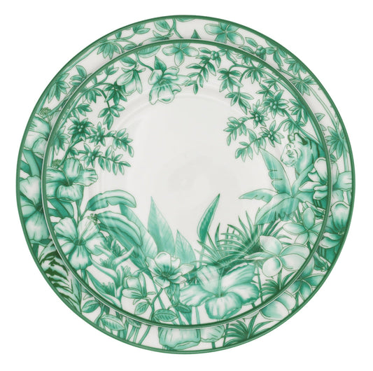 Monsoon Verdant Porcelain Dinner Plates – Case of 12 (+3 Bonus Plates)