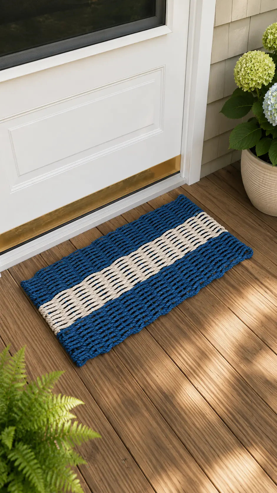 Navy Blue & Tan Lobster Rope Doormat