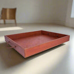 Grande | XL Rectangle Ottoman Tray with Embroidered Handles