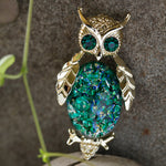 Owl Rhinestone Brooch