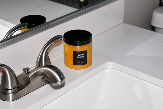 NEW SKIN, A FOAMING TURMERIC SCRUB