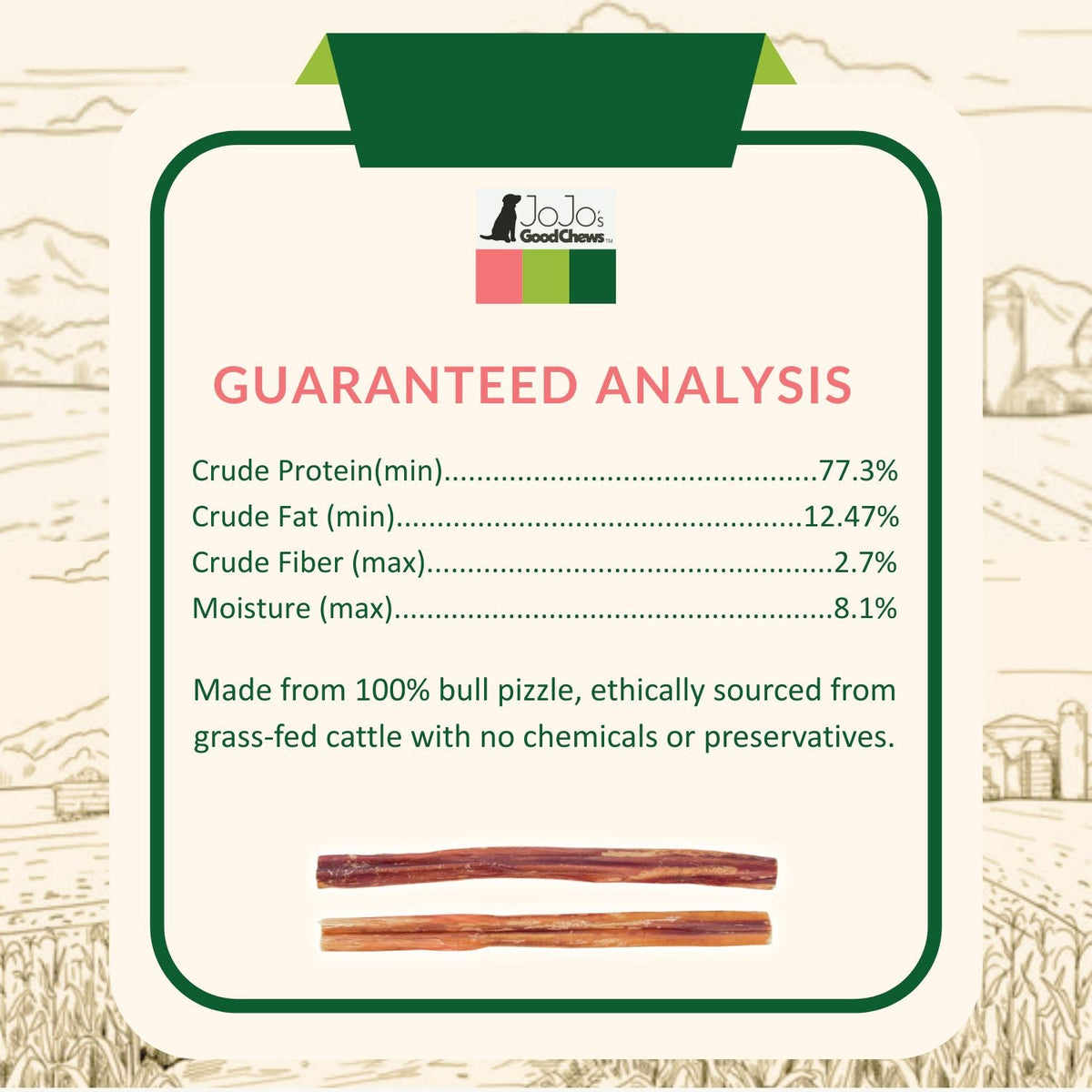 12" Jumbo Beef Bully Sticks for Dogs, 2-Pack