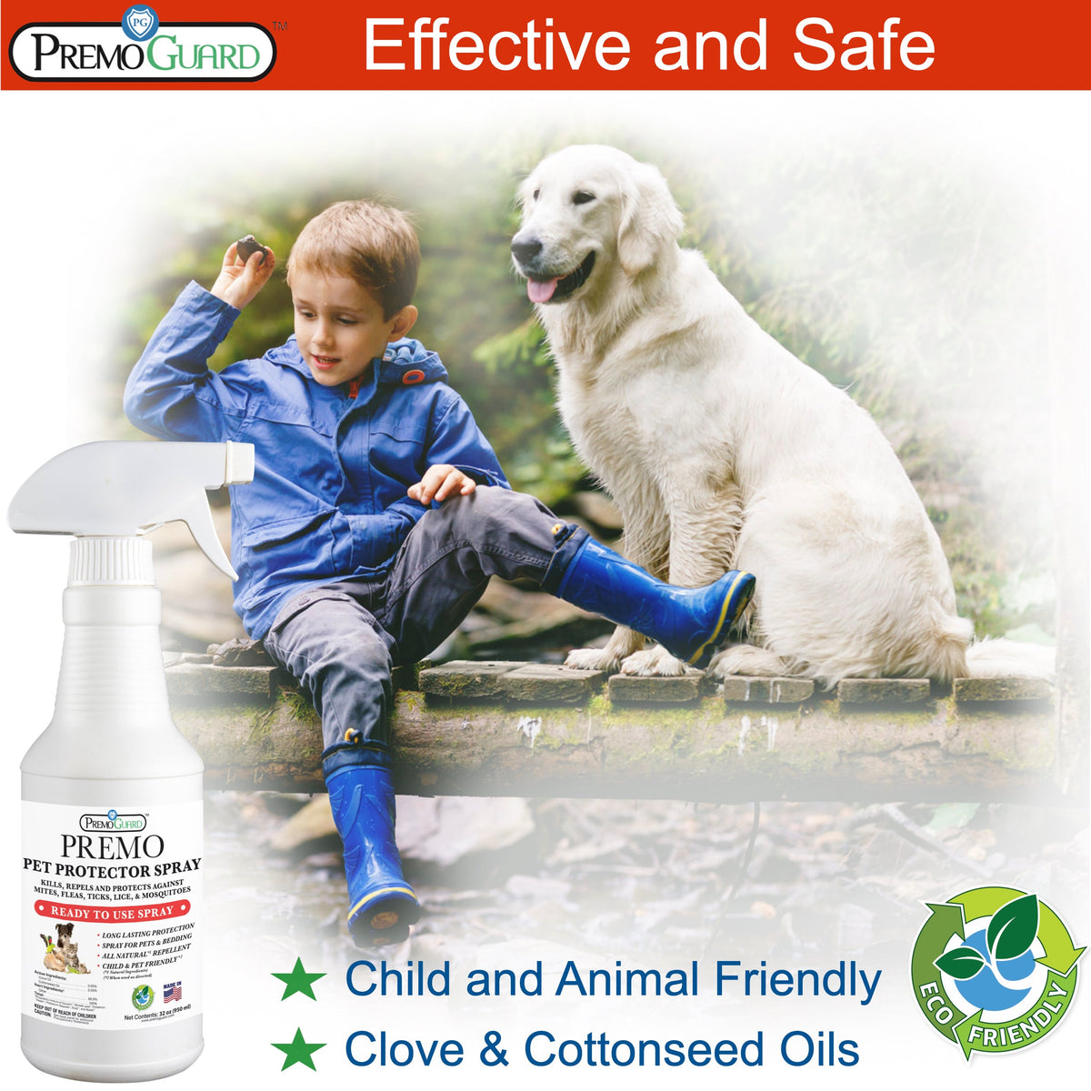 Pet Protector 32 oz | Plant Based Natural Non-Toxic | Premo Guard