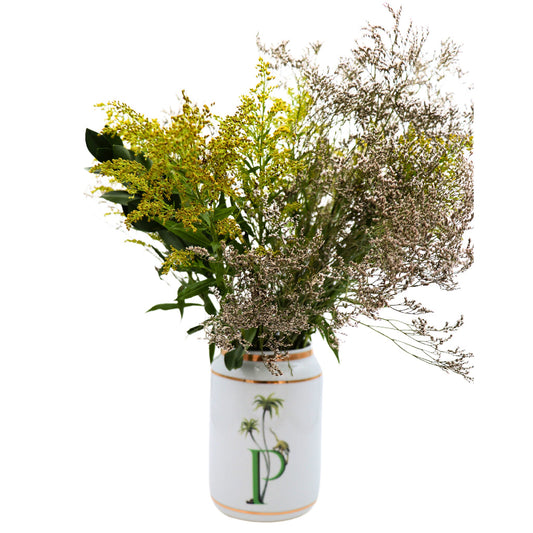 Tropical Palm & Monkey Ceramic Vase