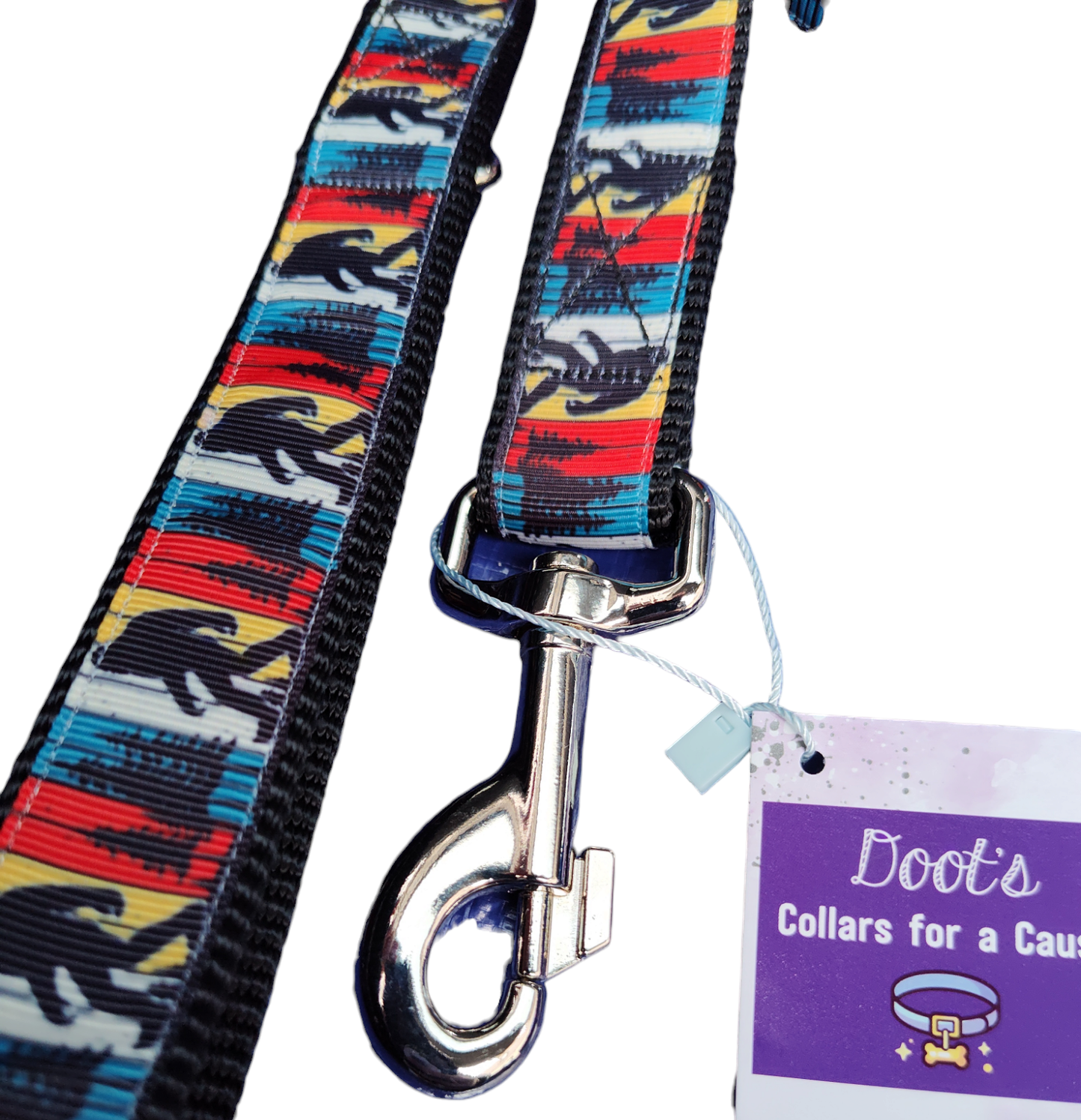 Bigfoot Sasquatch Black Nylon Dog Collar MD, LG, XL, Leash